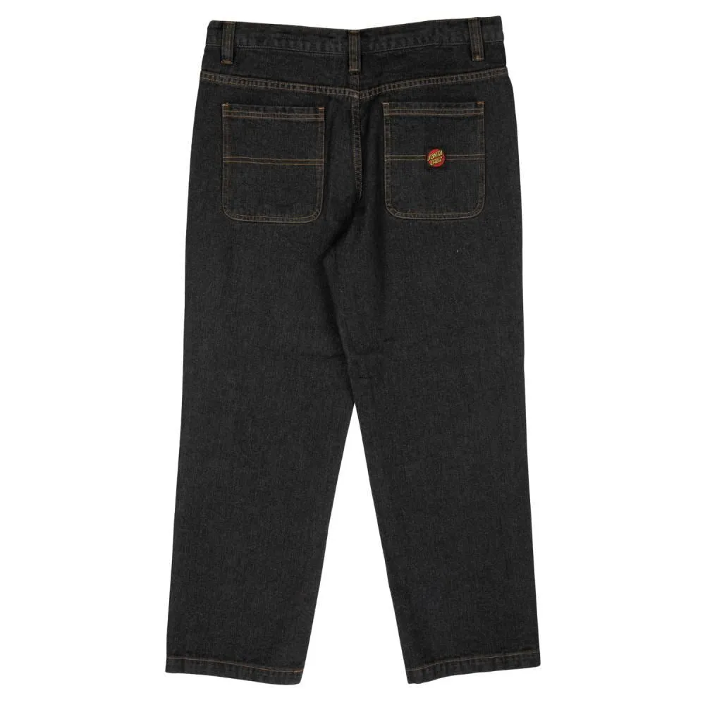 Santa Cruz Pant Classic Label Panel Jean - Washed Black