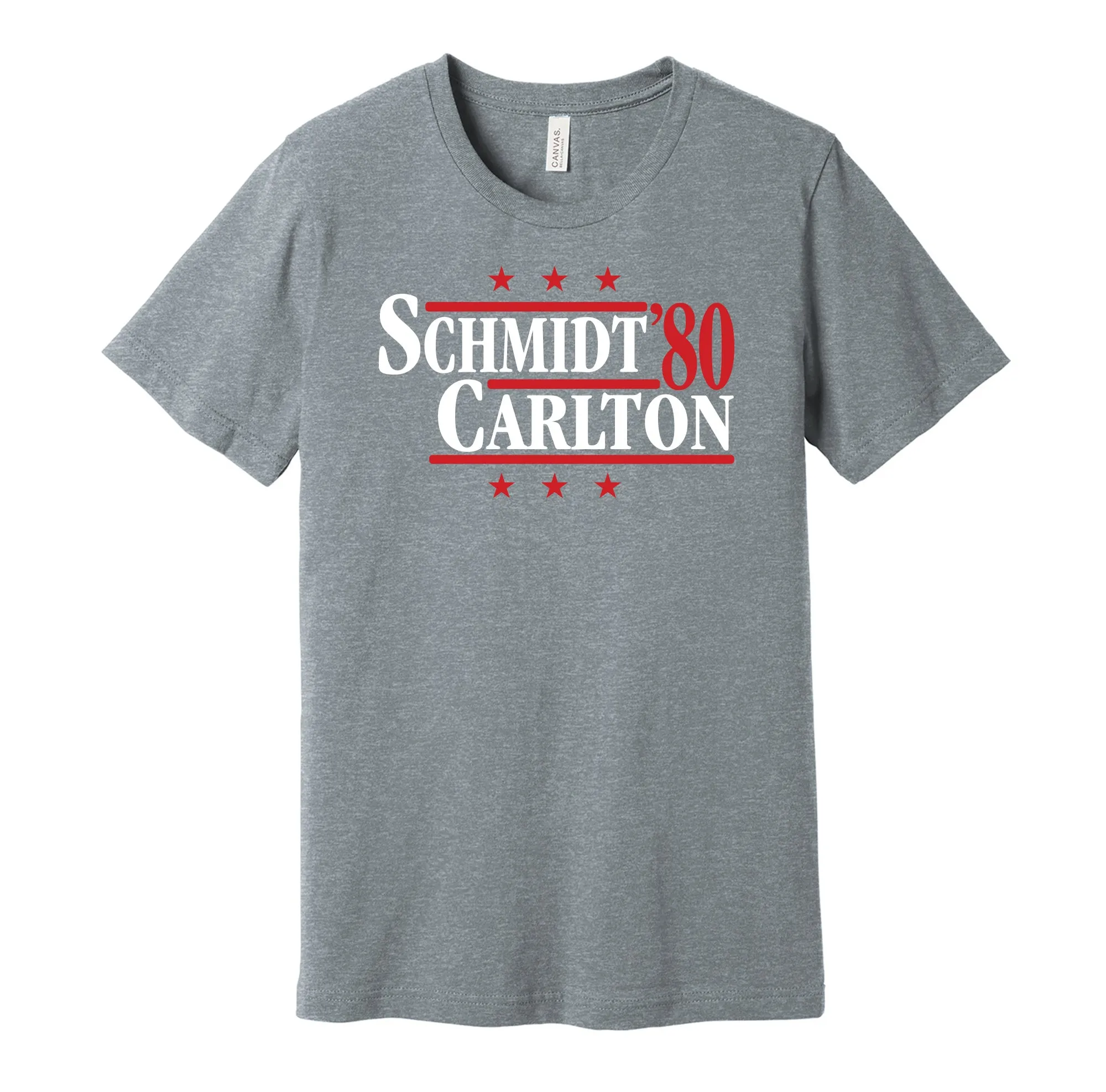 Schmidt & Carlton '80 - Philadelphia Baseball Legends Political Campaign Parody T-Shirt - Hyper Than Hype Shirts