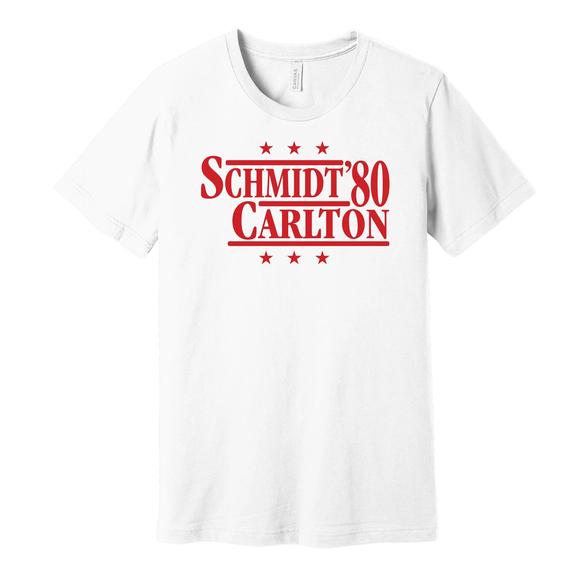 Schmidt & Carlton '80 - Philadelphia Baseball Legends Political Campaign Parody T-Shirt - Hyper Than Hype Shirts