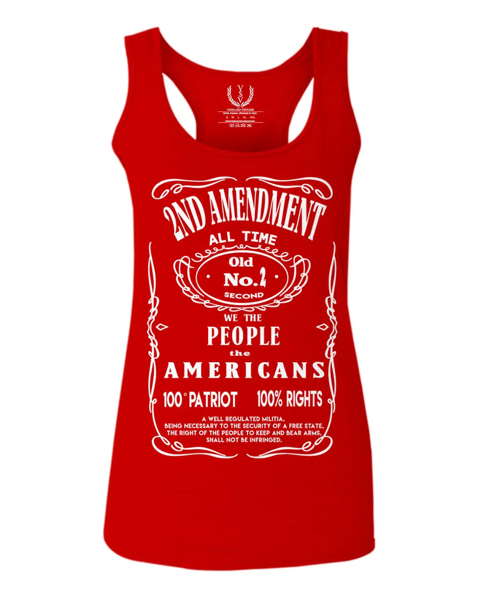Second 2nd Amendment American Patriot Militia Guns Rights  women's Tank Top sleeveless Racerback