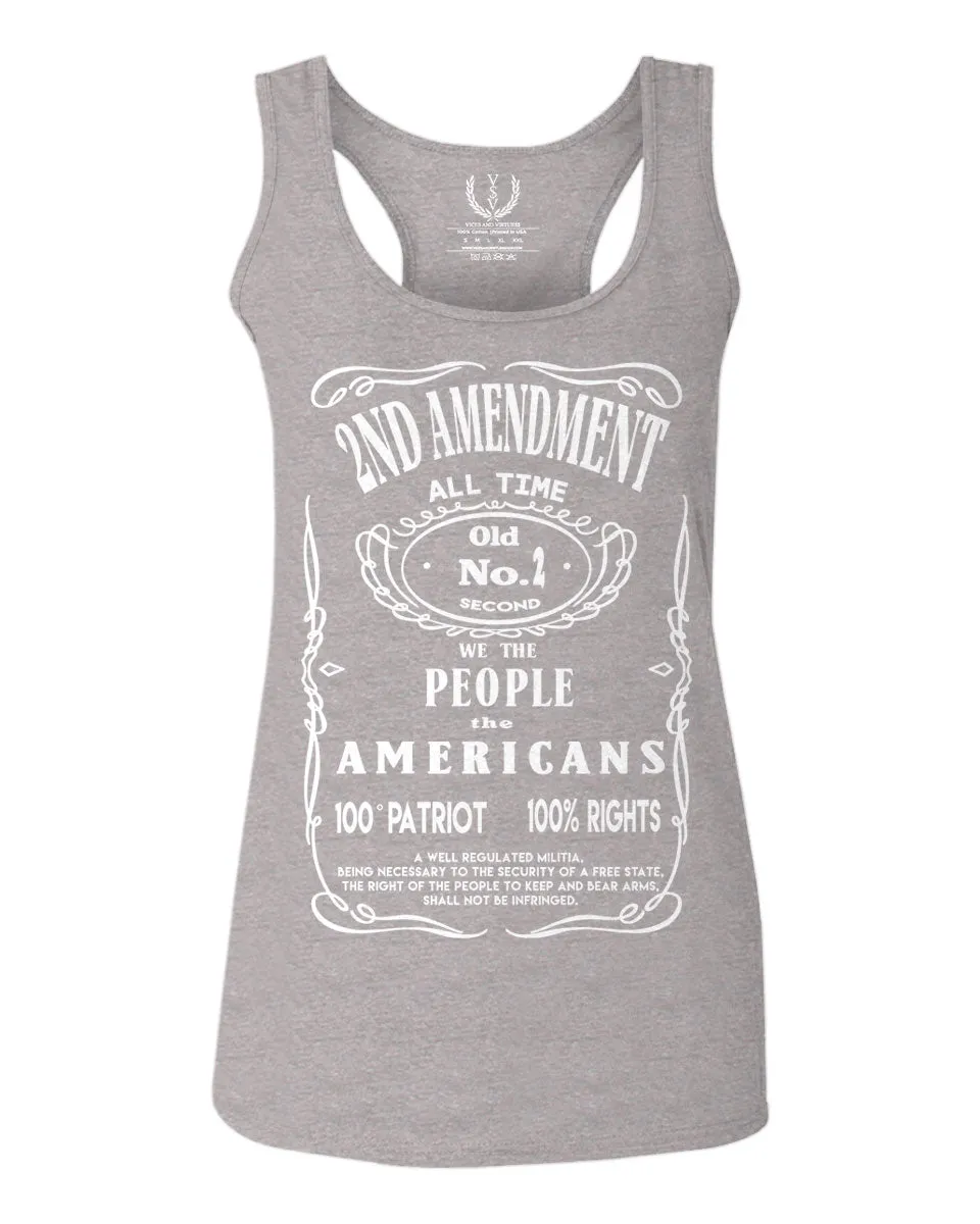 Second 2nd Amendment American Patriot Militia Guns Rights  women's Tank Top sleeveless Racerback
