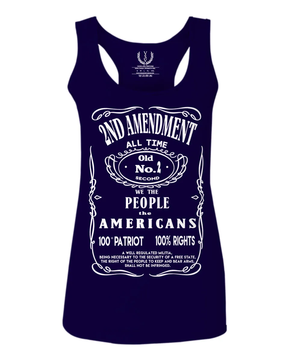 Second 2nd Amendment American Patriot Militia Guns Rights  women's Tank Top sleeveless Racerback