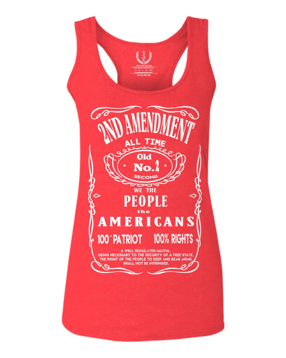 Second 2nd Amendment American Patriot Militia Guns Rights  women's Tank Top sleeveless Racerback