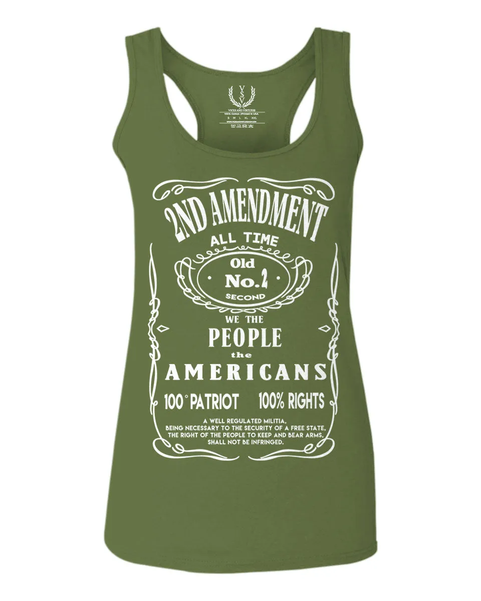 Second 2nd Amendment American Patriot Militia Guns Rights  women's Tank Top sleeveless Racerback