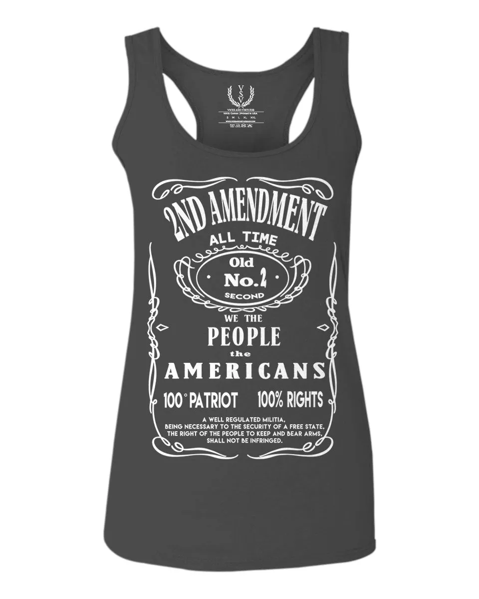 Second 2nd Amendment American Patriot Militia Guns Rights  women's Tank Top sleeveless Racerback