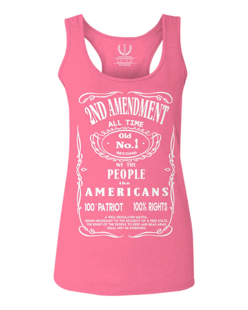 Second 2nd Amendment American Patriot Militia Guns Rights  women's Tank Top sleeveless Racerback