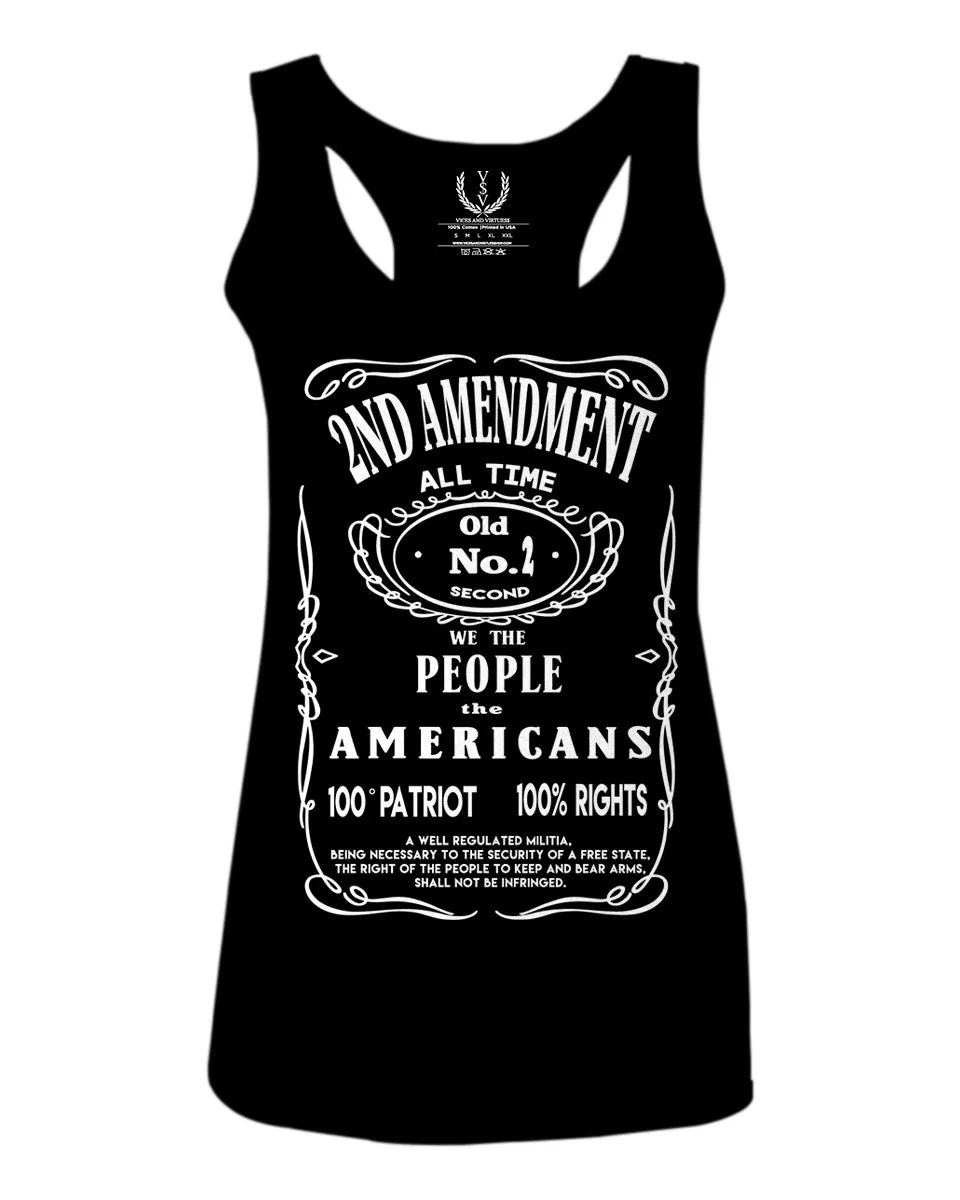 Second 2nd Amendment American Patriot Militia Guns Rights  women's Tank Top sleeveless Racerback
