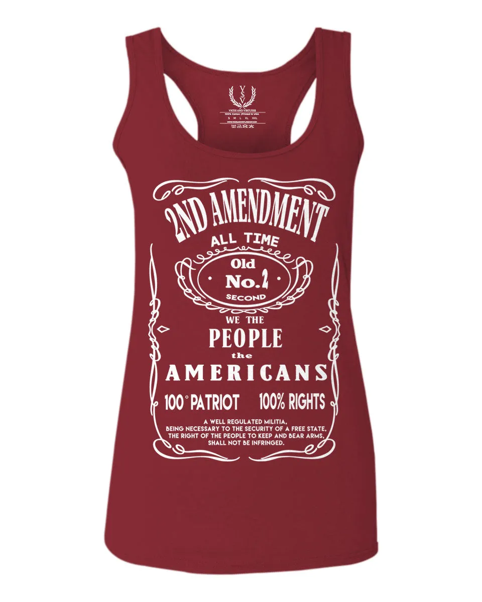 Second 2nd Amendment American Patriot Militia Guns Rights  women's Tank Top sleeveless Racerback