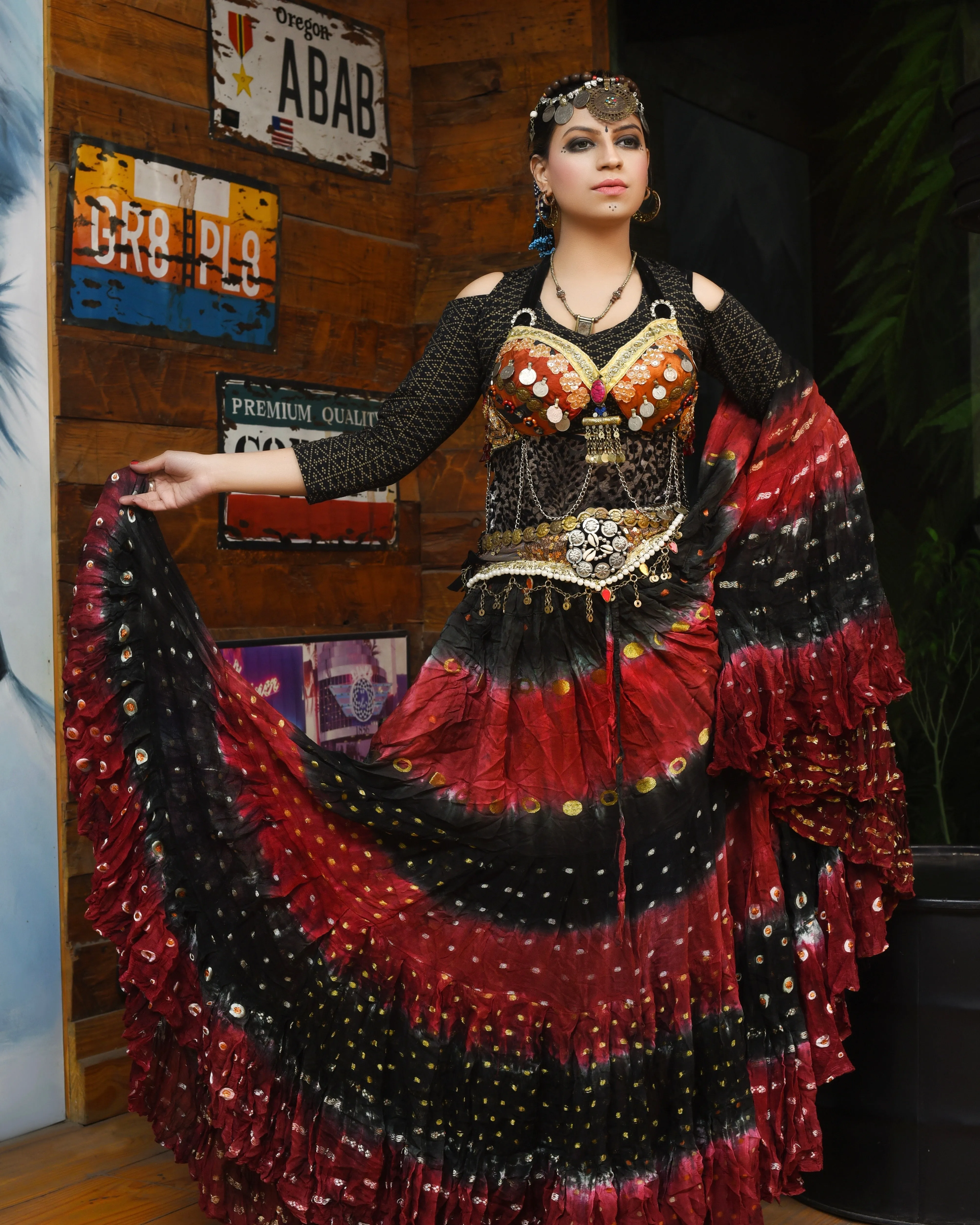 Senoritas skirt burgundy black WLS