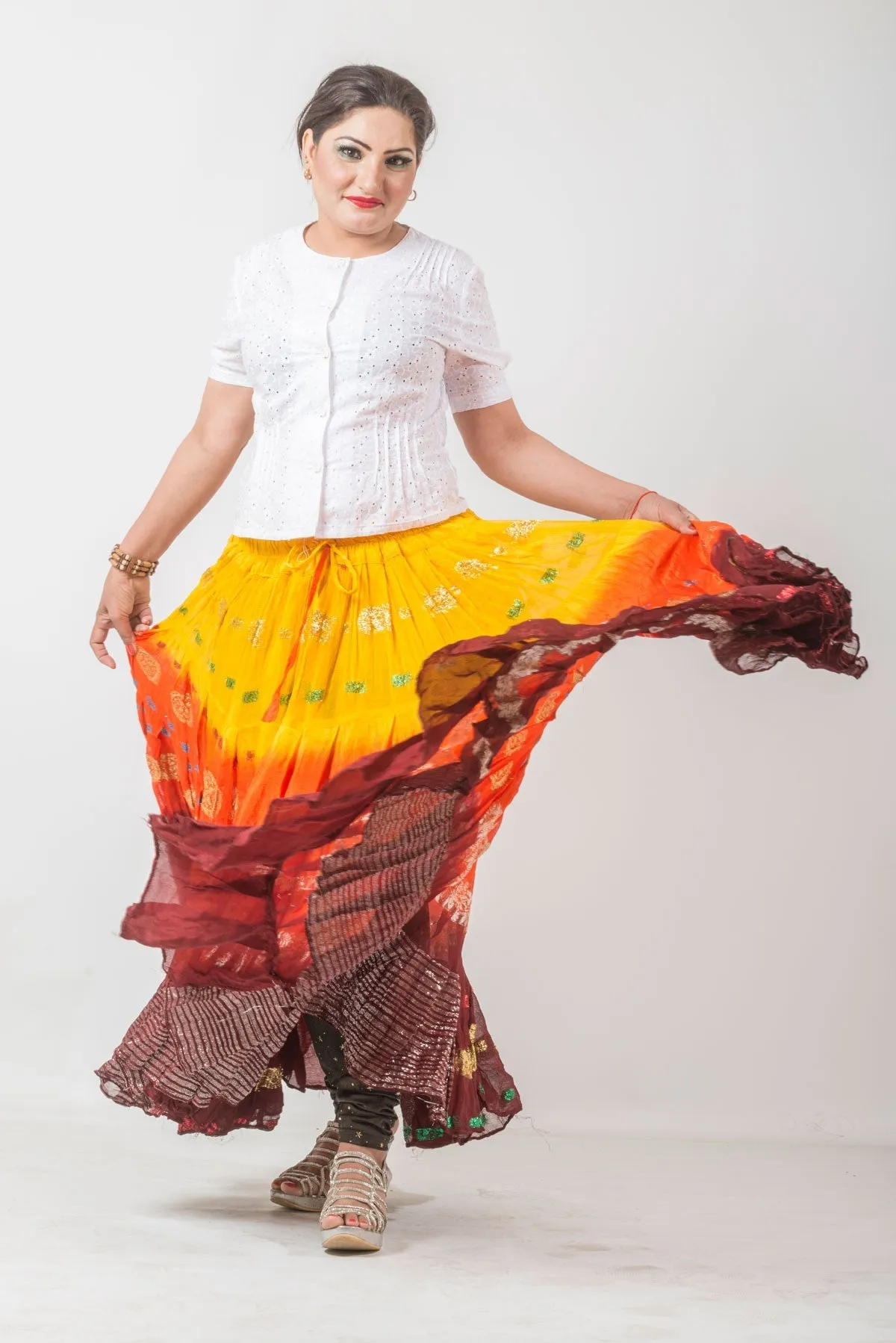 Senoritas skirt  Yellow/Orange/Burgundy WLS