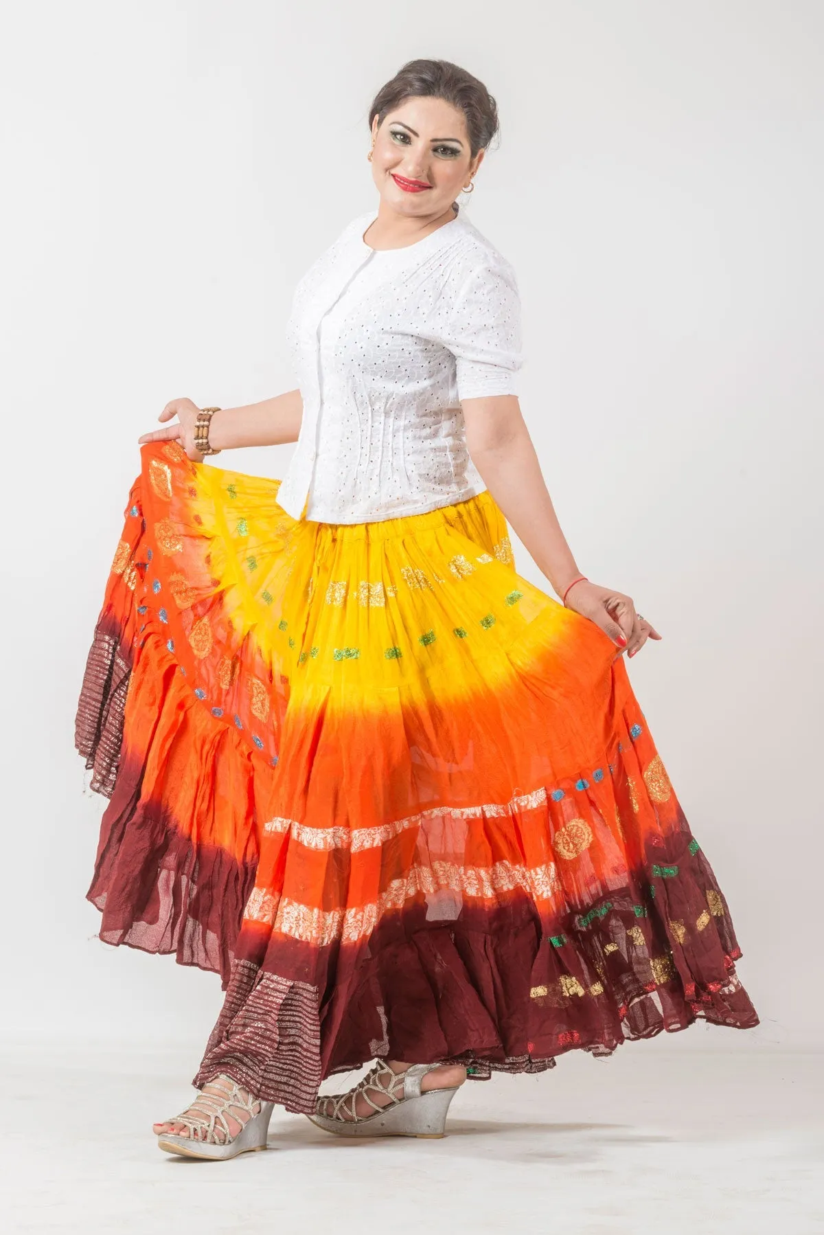Senoritas skirt  Yellow/Orange/Burgundy WLS