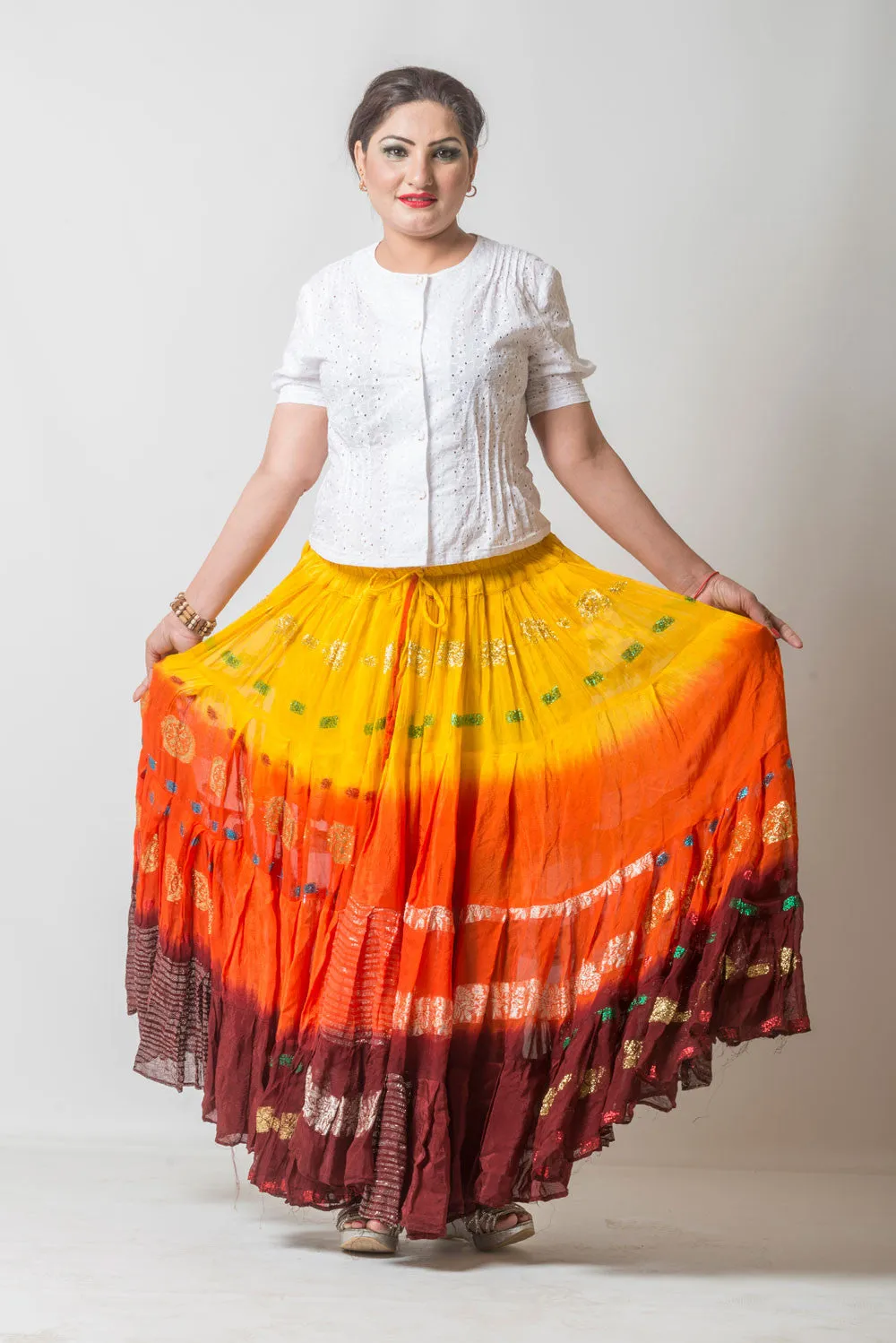 Senoritas skirt  Yellow/Orange/Burgundy WLS