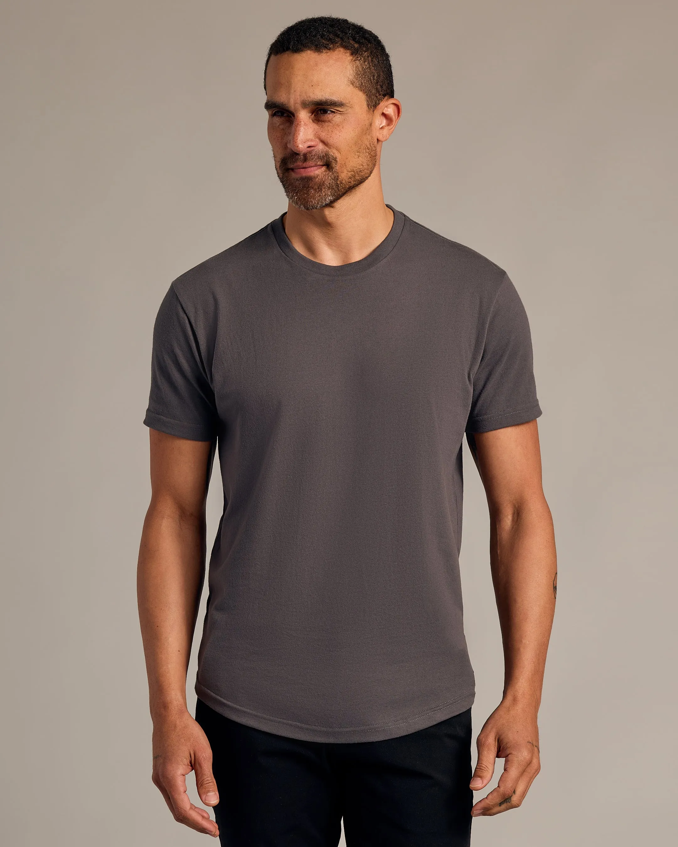 Short Sleeve Curved Hem Crew 3-Pack