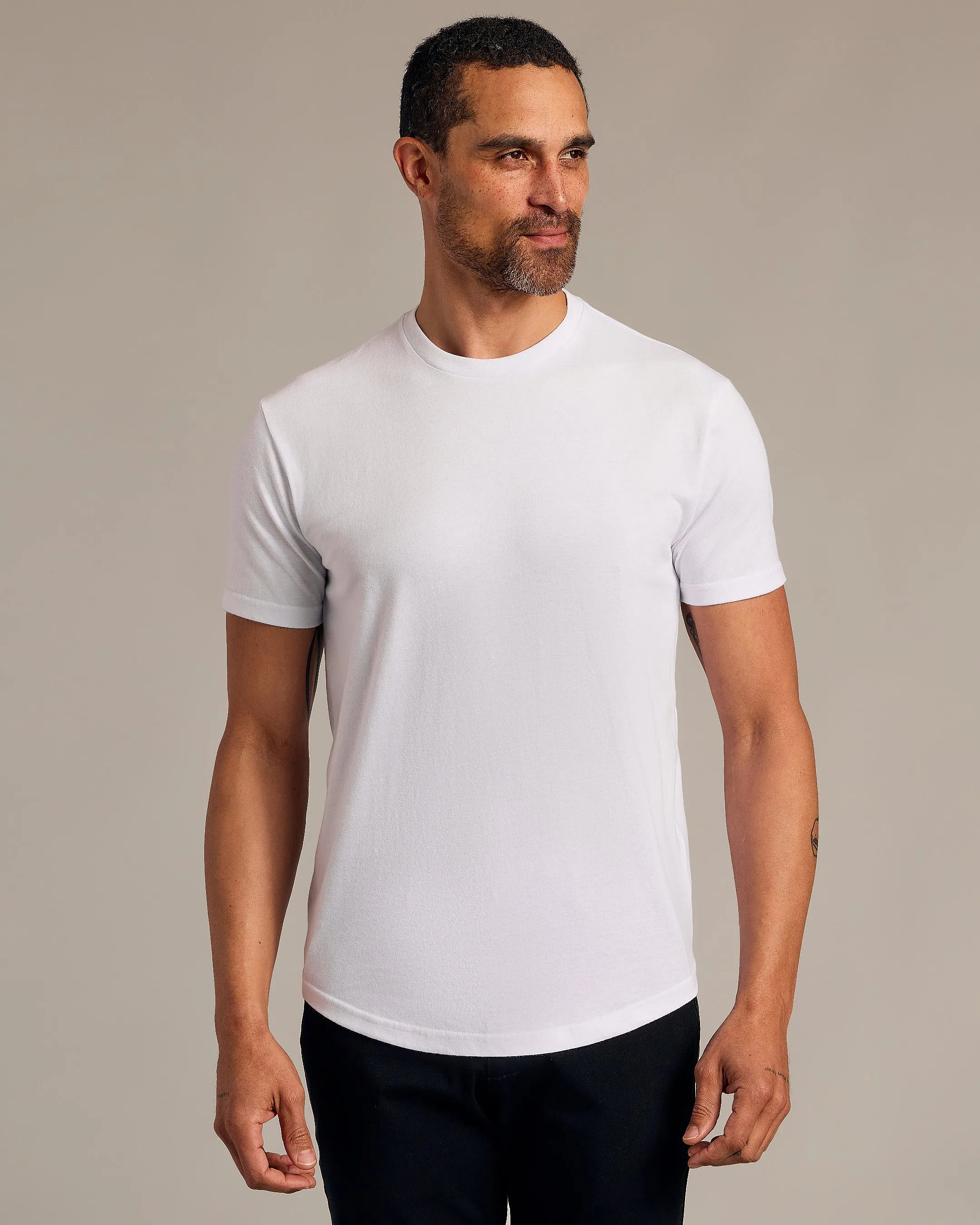 Short Sleeve Curved Hem Crew 3-Pack