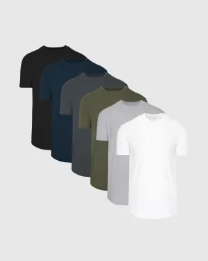 Short Sleeve Curved Hem Crew 6-Pack