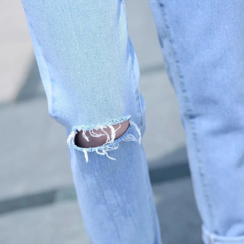 Shredded Denim Pants