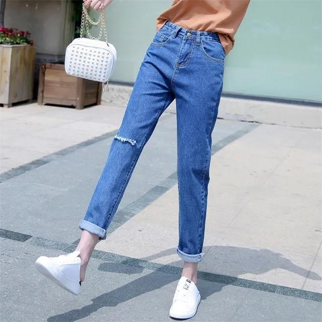Shredded Denim Pants