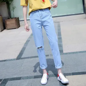Shredded Denim Pants