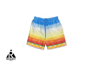 Silk Twill Shorts "Crayon Tennis Player"