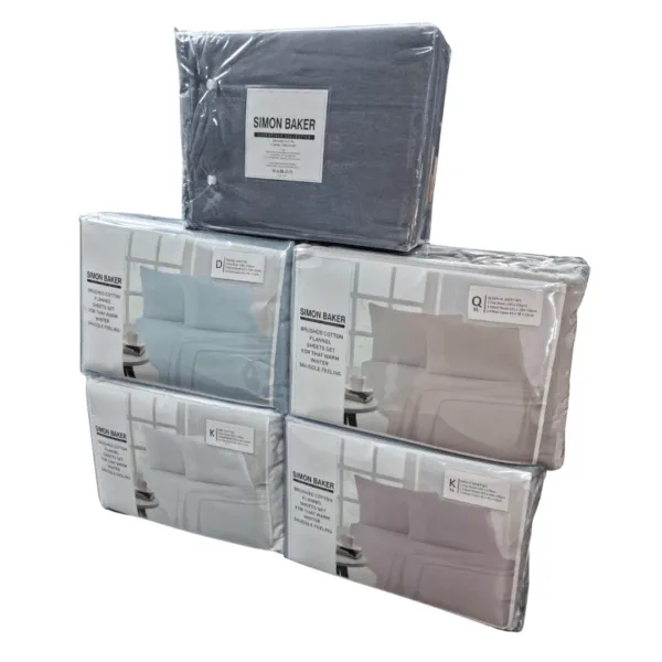 Simon Baker Cotton Flannel Winter Sheet Set Platinum 4 Piece