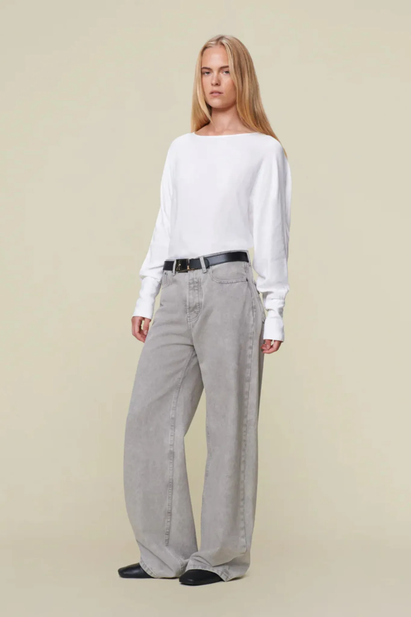 SKATER LOOSE JEANS - GREY SNOW
