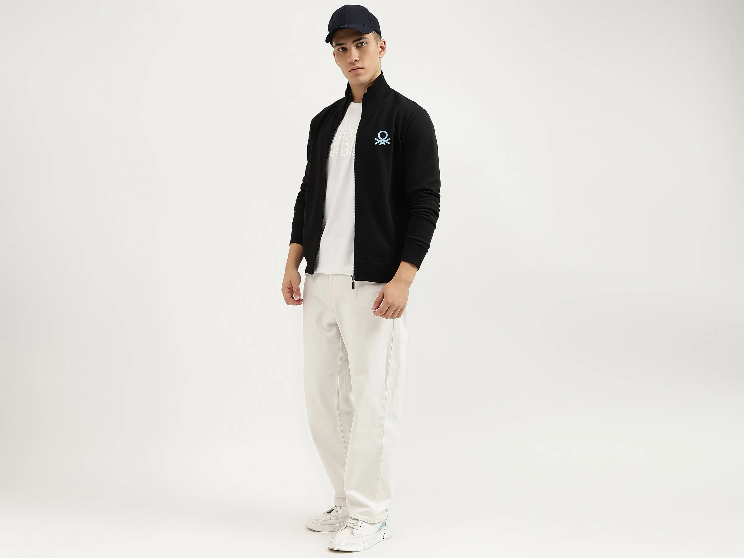 Slim Fit High Neck Solid Sweatshirts