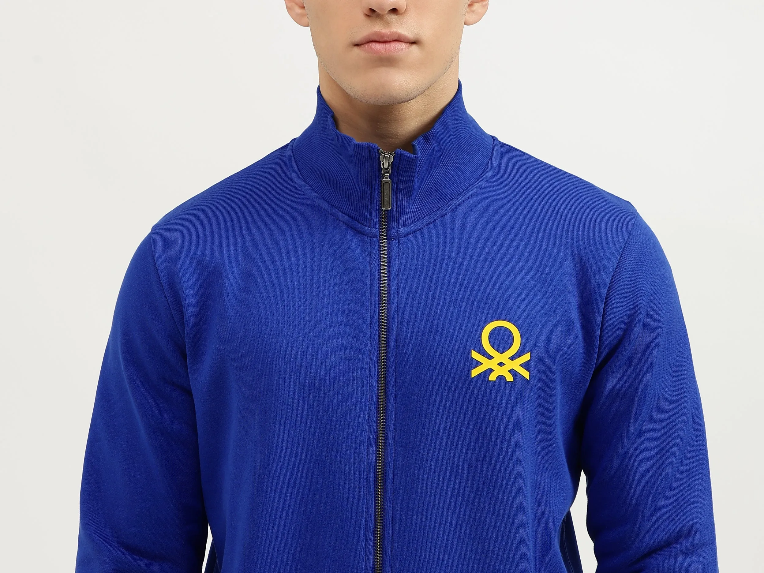 Slim Fit High Neck Solid Sweatshirts