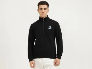 Slim Fit High Neck Solid Sweatshirts