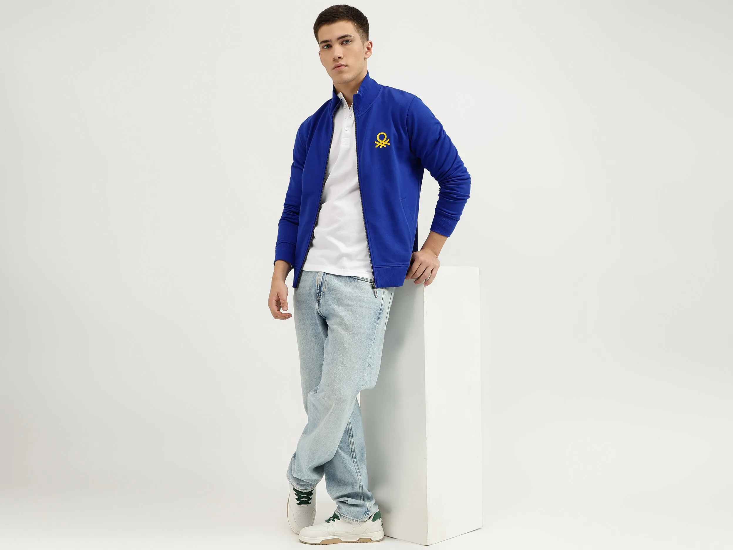 Slim Fit High Neck Solid Sweatshirts