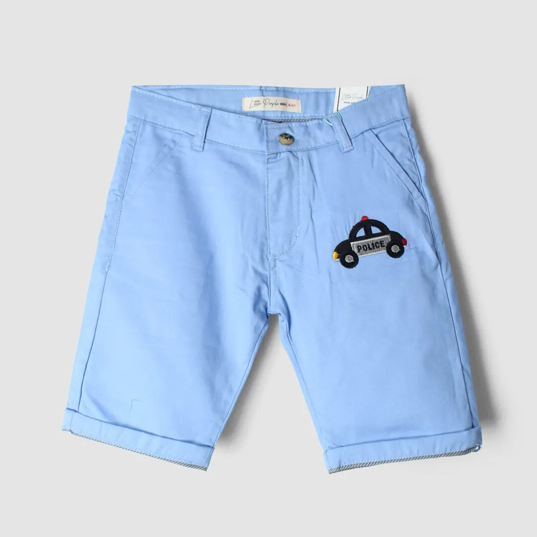 Smart Blue Themed Summer Boys Short