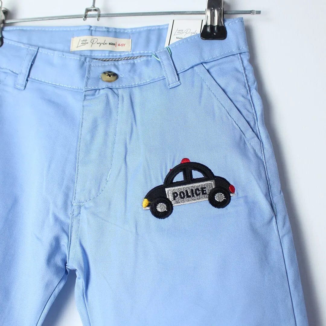 Smart Blue Themed Summer Boys Short