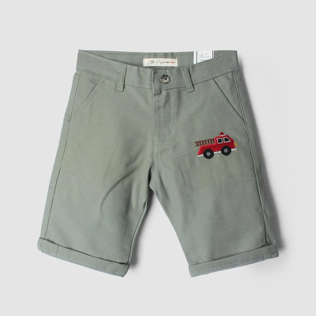 Smart Green Themed Summer Boys Short