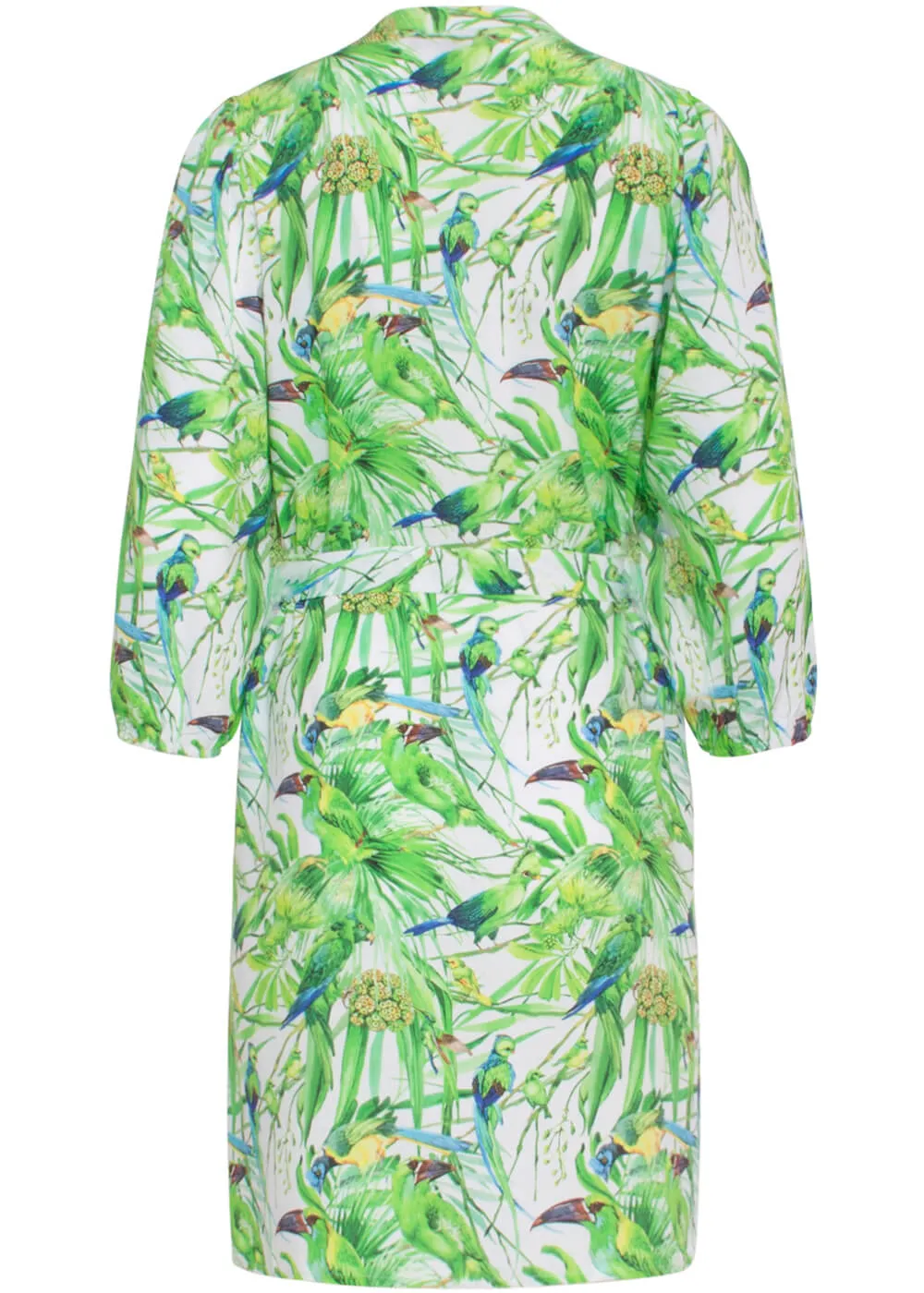 Smashed Lemon Parrots Talking 70's Dress White