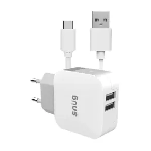 Snug 2 Port 42w PD Charger   Type C Cable - White