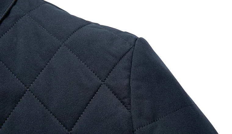 Solid Color Fitted Puffer Jacket with Button Front for a Sleek Look