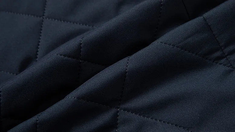 Solid Color Fitted Puffer Jacket with Button Front for a Sleek Look
