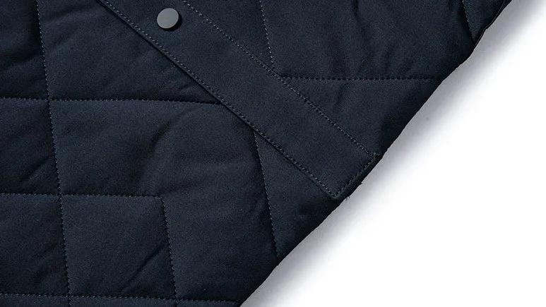 Solid Color Fitted Puffer Jacket with Button Front for a Sleek Look