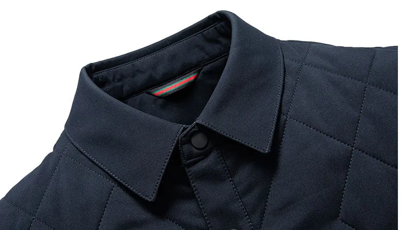 Solid Color Fitted Puffer Jacket with Button Front for a Sleek Look