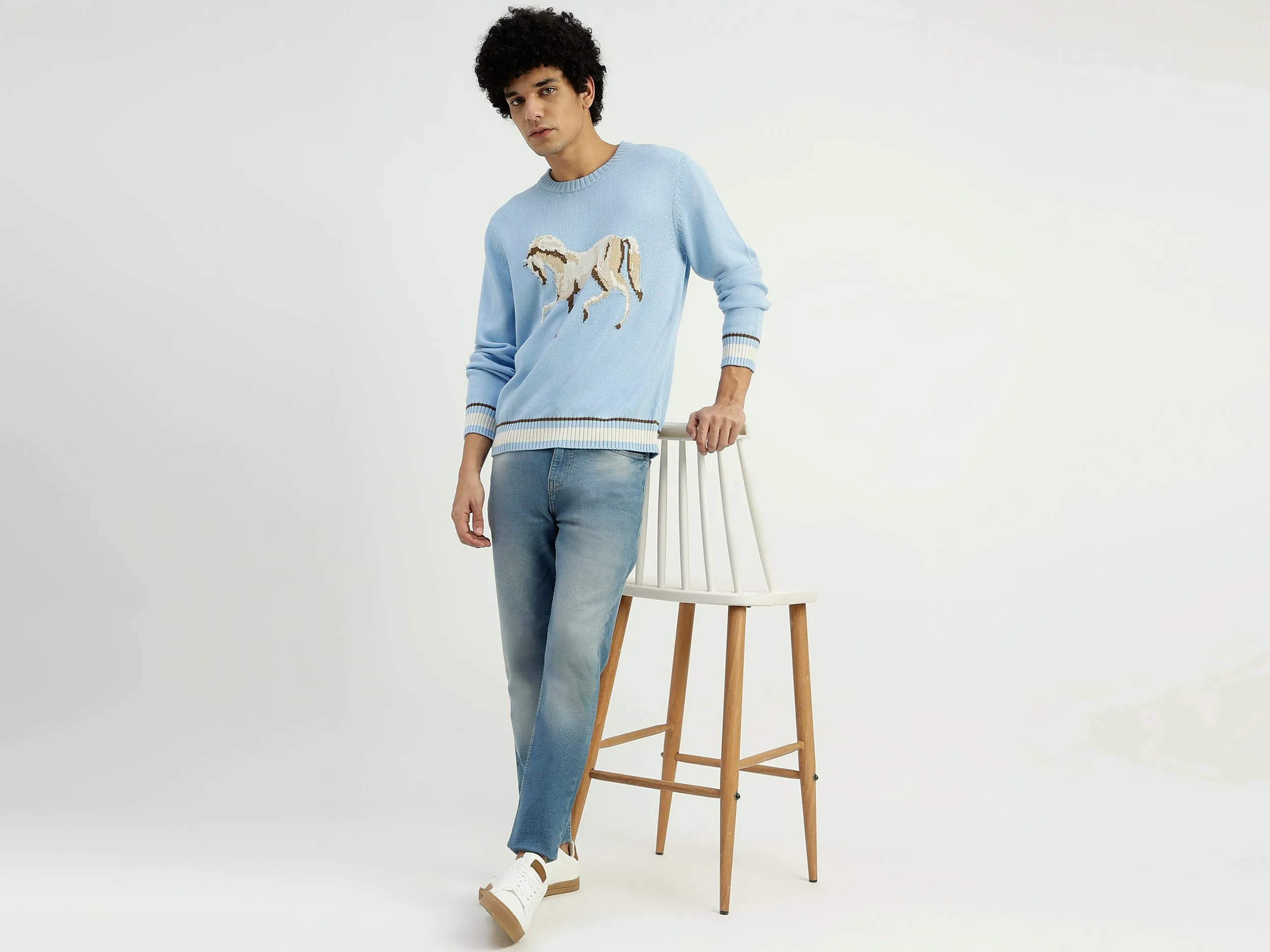 Solid Mid Rise Jeans