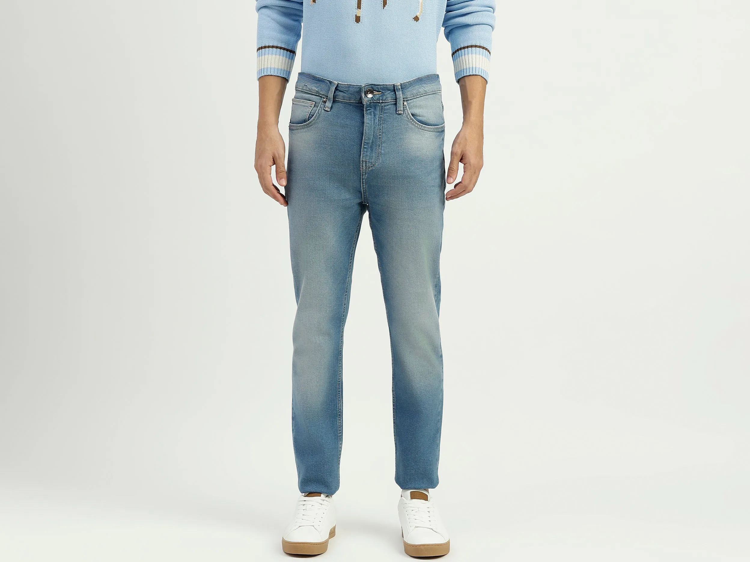 Solid Mid Rise Jeans