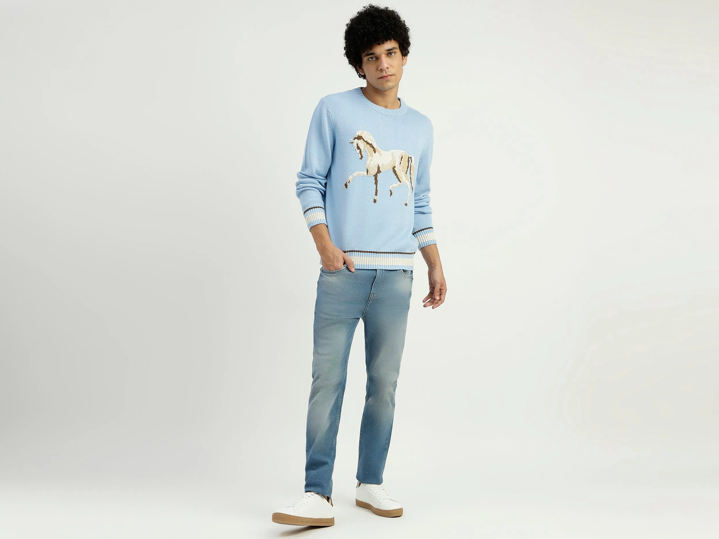 Solid Mid Rise Jeans