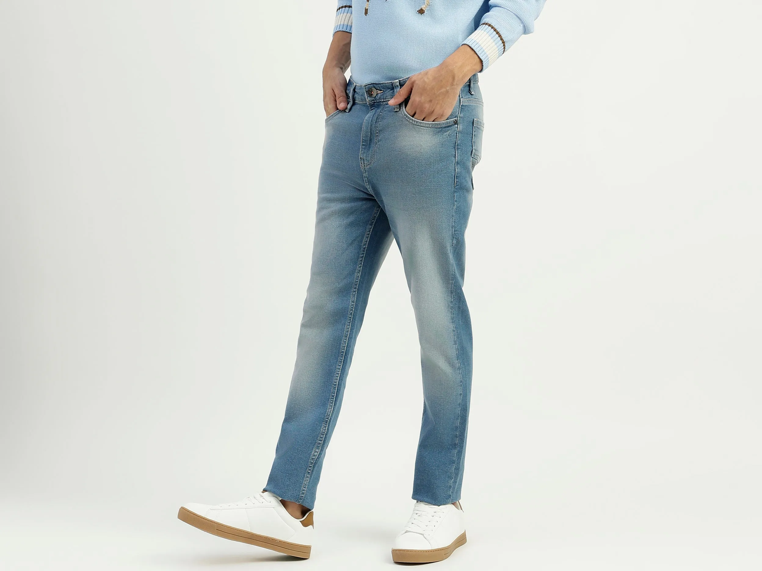 Solid Mid Rise Jeans