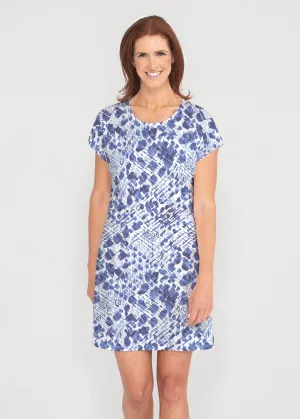 Sophia (8056) ~ French Terry Short Sleeve Crew Dress