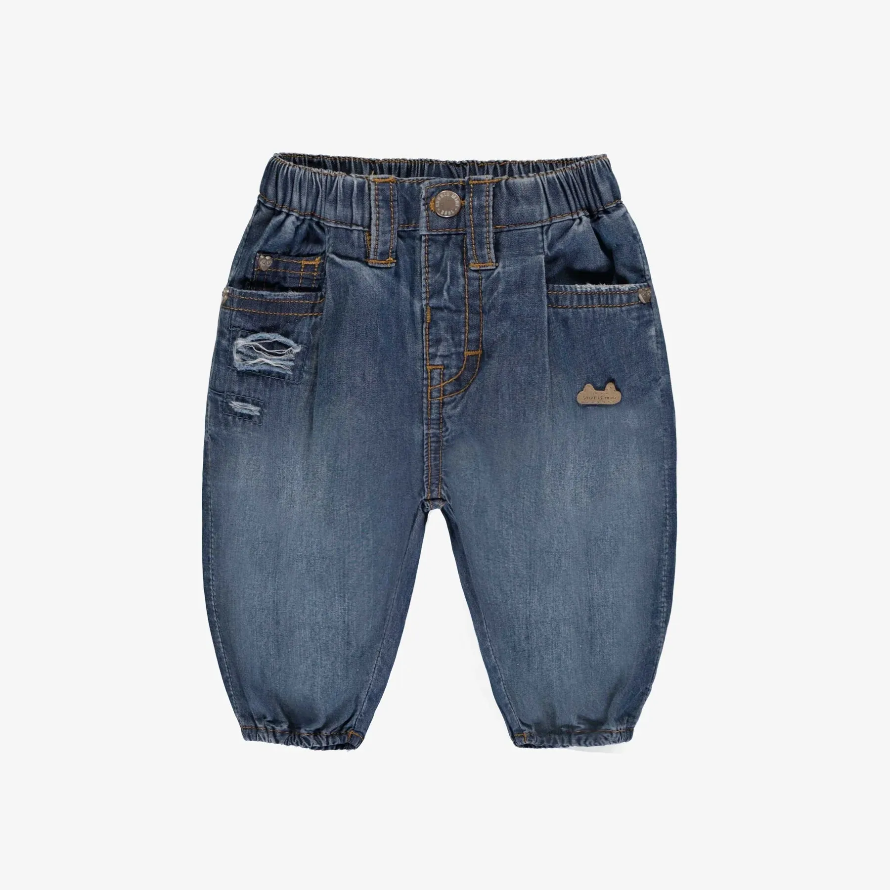 Souris Mini Faded Denim Pants - Newborn