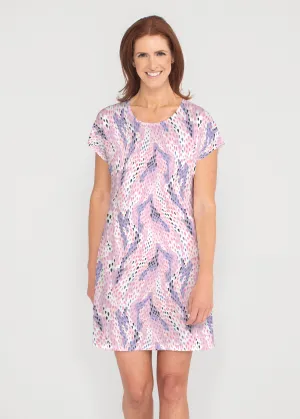Spring Rain (14268) ~ French Terry Short Sleeve Crew Dress