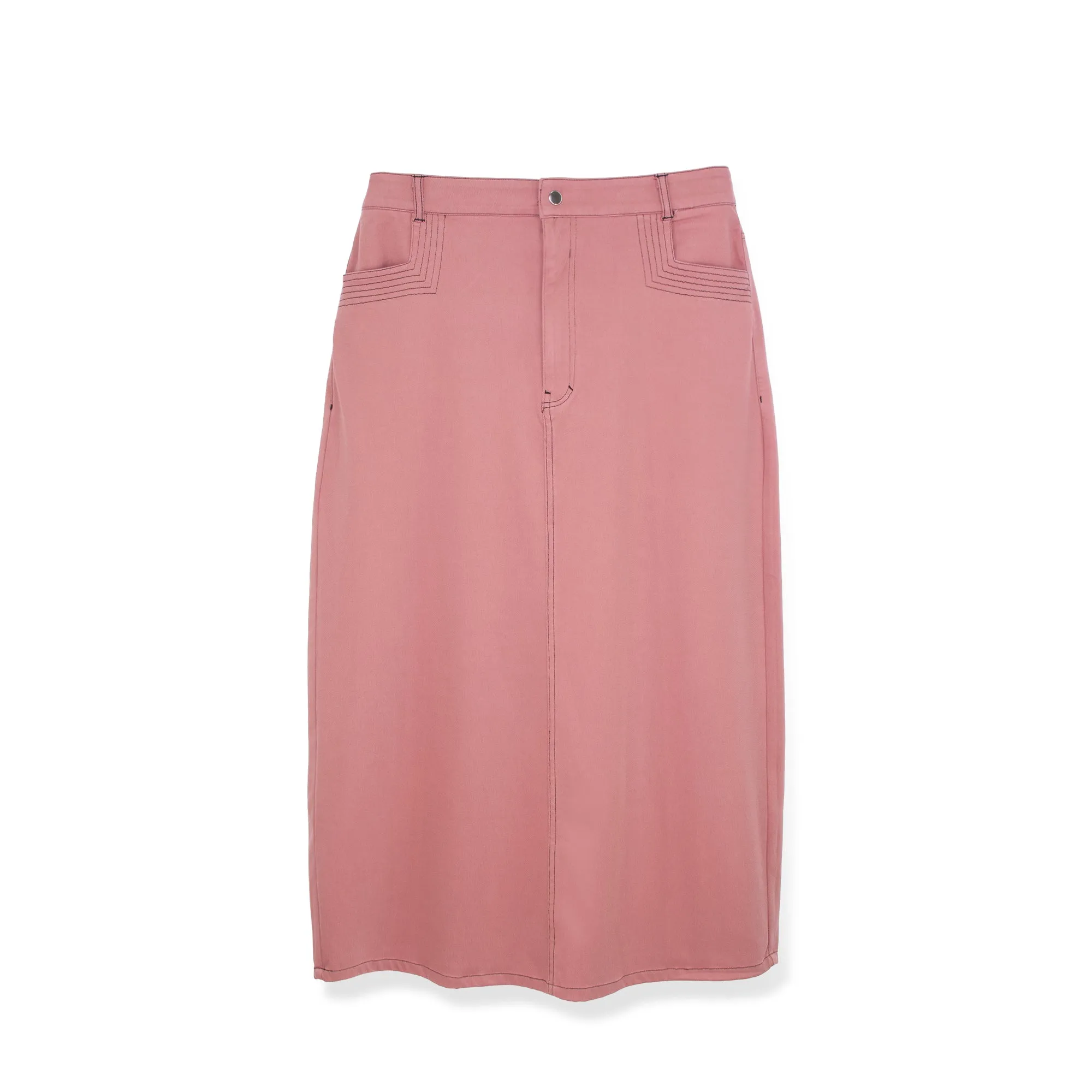 STRETCH COLORED DENIM  SKIRT