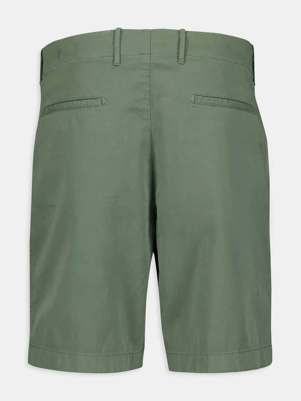 Stretch-Cotton Green Bermuda Shorts