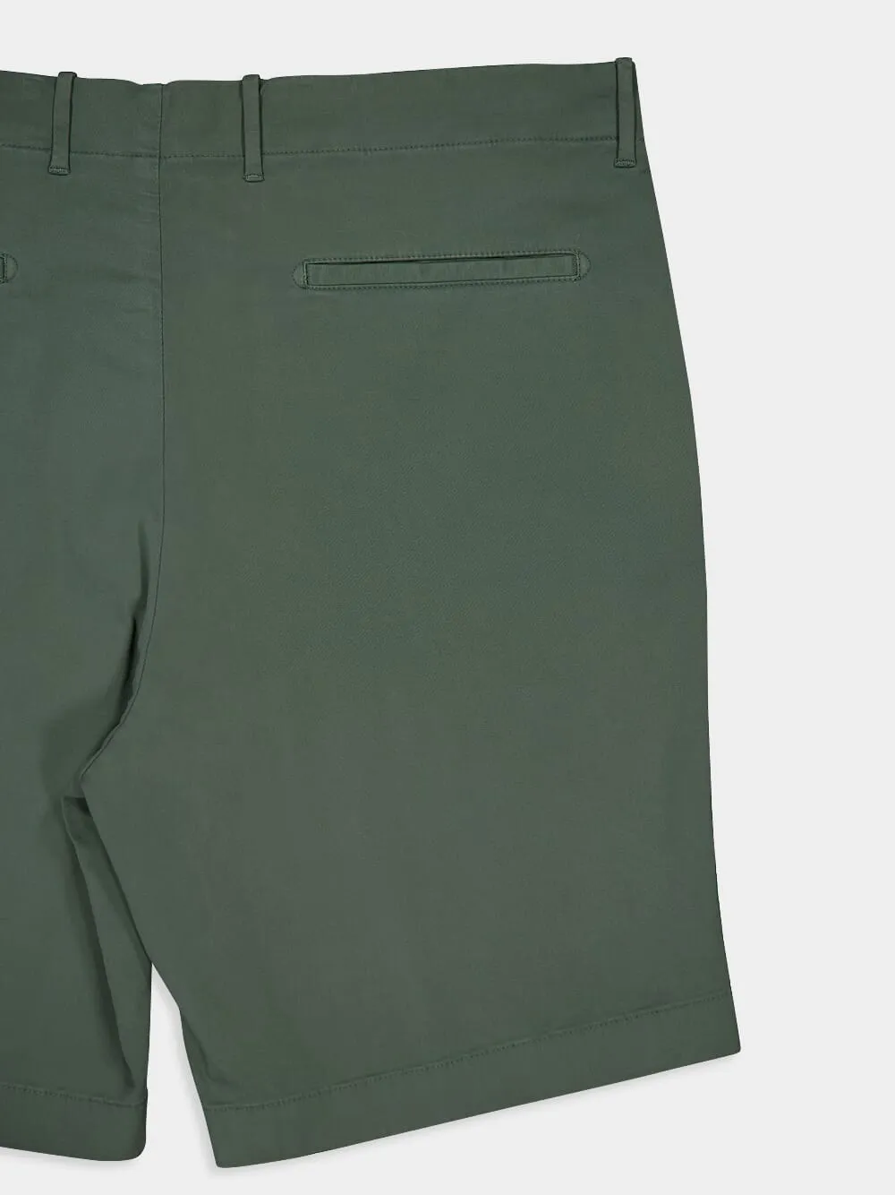 Stretch-Cotton Green Bermuda Shorts