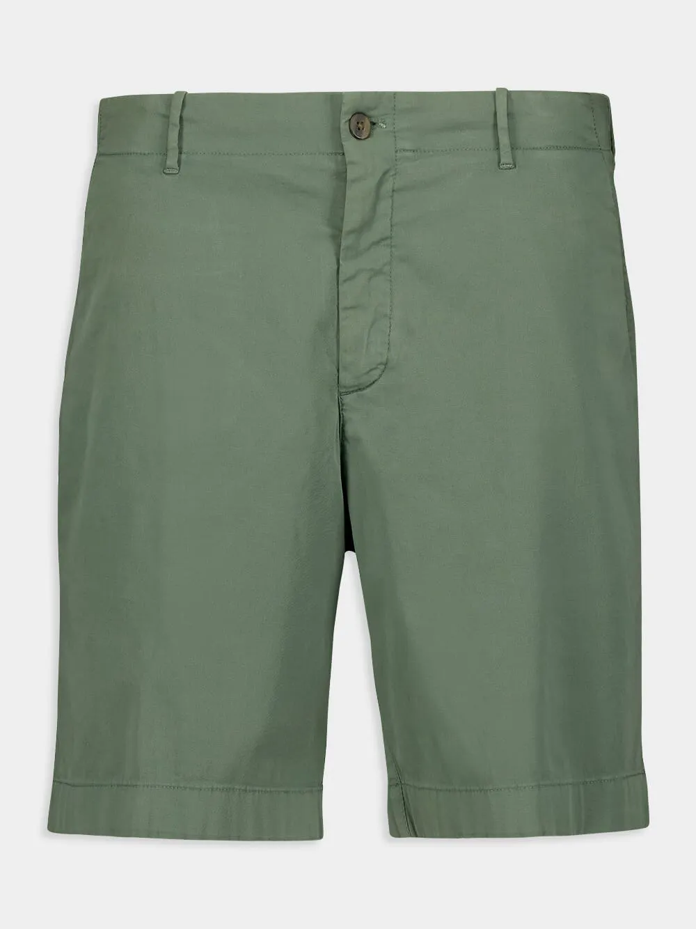 Stretch-Cotton Green Bermuda Shorts