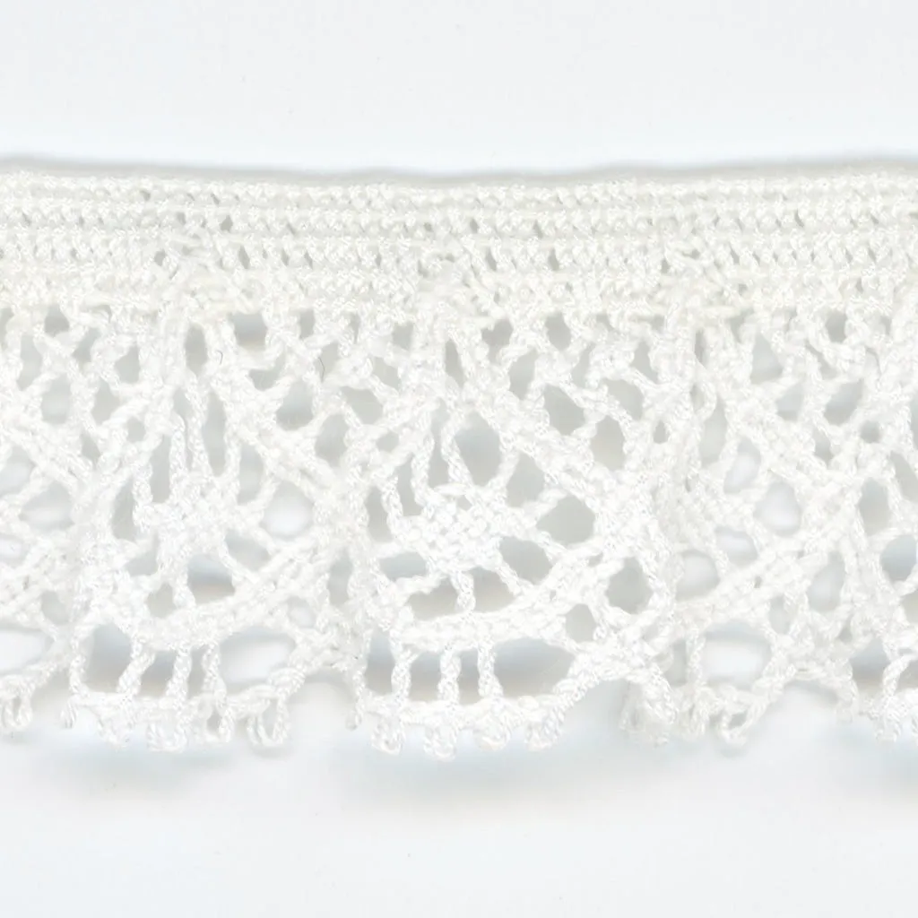 Stretch Torchon Lace #01 White